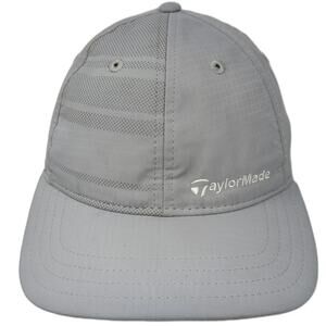 TaylorMade Baseball Cap Gray One Size Polyester Strapback Embroidered Logo Hat